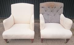 1510201919th Century Pair of Antique Howard and Sons Turned Leg Bridgewaters 27w 27d frame 37d _1.JPG